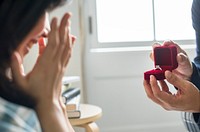 Man proposing to his girlfriend