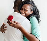 Man proposing to his girlfriend