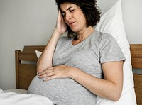 Pregnant woman with a headache