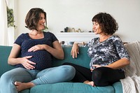 Pregnant support group meetup in a house