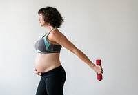 Pregnant woman doing light exercise