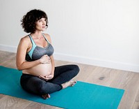 Pregnant woman doing light exercise