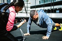 Man doing a push up