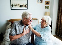 Senior couple taking care of each other