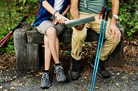 Couple finding directions using a map