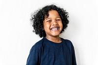 Portrait of young cheerful black boy