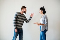 White couple having an argument