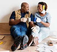 Black couple move to new house concept