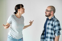 White couple having an argument
