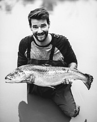 Man caught salmon fish