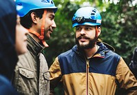 Team building outdoor in the forest