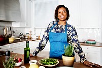 African woman in the kitchen