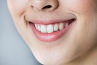 Close up portrait of Young Asian girl teeth smiling