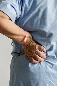 Elderly woman with back pain