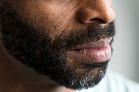 Closeup of a man&#39;s jaw and beard