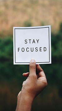 Nature phone wallpaper background with stay focused motivational text, beautiful HD image 