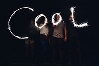 Sparklers forming the word cool