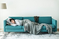 Woman sleeping on the sofa