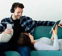 Cheerful couple enjoying weekend together