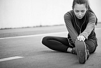 Woman stretching before exercise