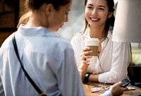 Women enjoy some morning coffee