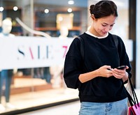 Woman enjoy shopping concept