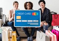 Women carrying credit card icon