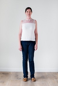 Portrait of white woman full body