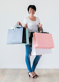 Woman enjoy shopping