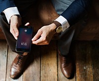 A businessman using a smartphone