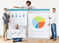 People with various statistics and graphs
