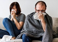 Couple sick together at home