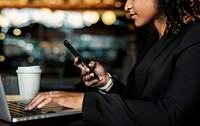 Woman working on a laptop