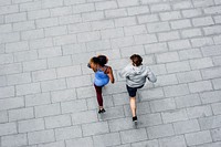 Couple working out together