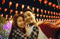 Asian couple at Chinese festival
