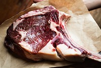 Raw tomahawk steak food photography recipe idea