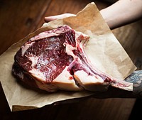 Raw tomahawk steak food photography recipe idea