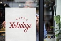 Happy holidays greeting design mockup