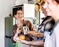 Cheerful people in the kitchen