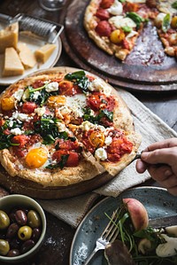 Serving pizza food photography recipe idea
