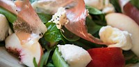 Salad with parma ham food photography recipe idea