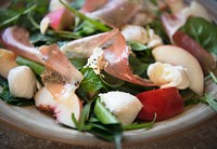 Salad with parma ham food photography recipe idea
