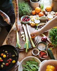 Vegetable preparation food photography recipe idea