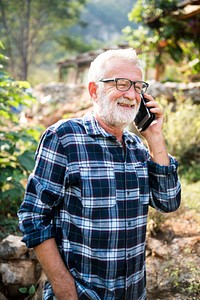 Senior man talking on the phone