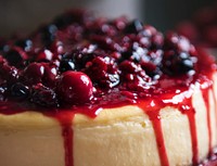 Fresh berry cheescake food photography recipe idea