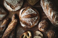 An assortment of bread loaves food photography recipe ideas