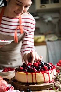 Fresh berry cheescake food photography recipe idea