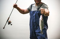 Man fishing by the lake