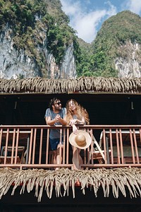 Couple on a honeymoon trip