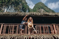 Couple on a honeymoon trip